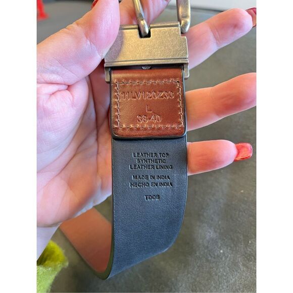 Levi’s Brown Black Convertible Twist Buckle Belt sz L 38-40 - Picture 6 of 7